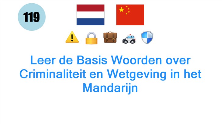 Leer de Basis Woorden over Criminaliteit en Wetgeving in het Mandarijn